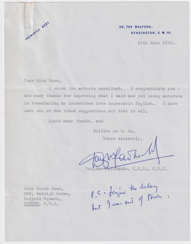 Signierter brief douglas - signierter,